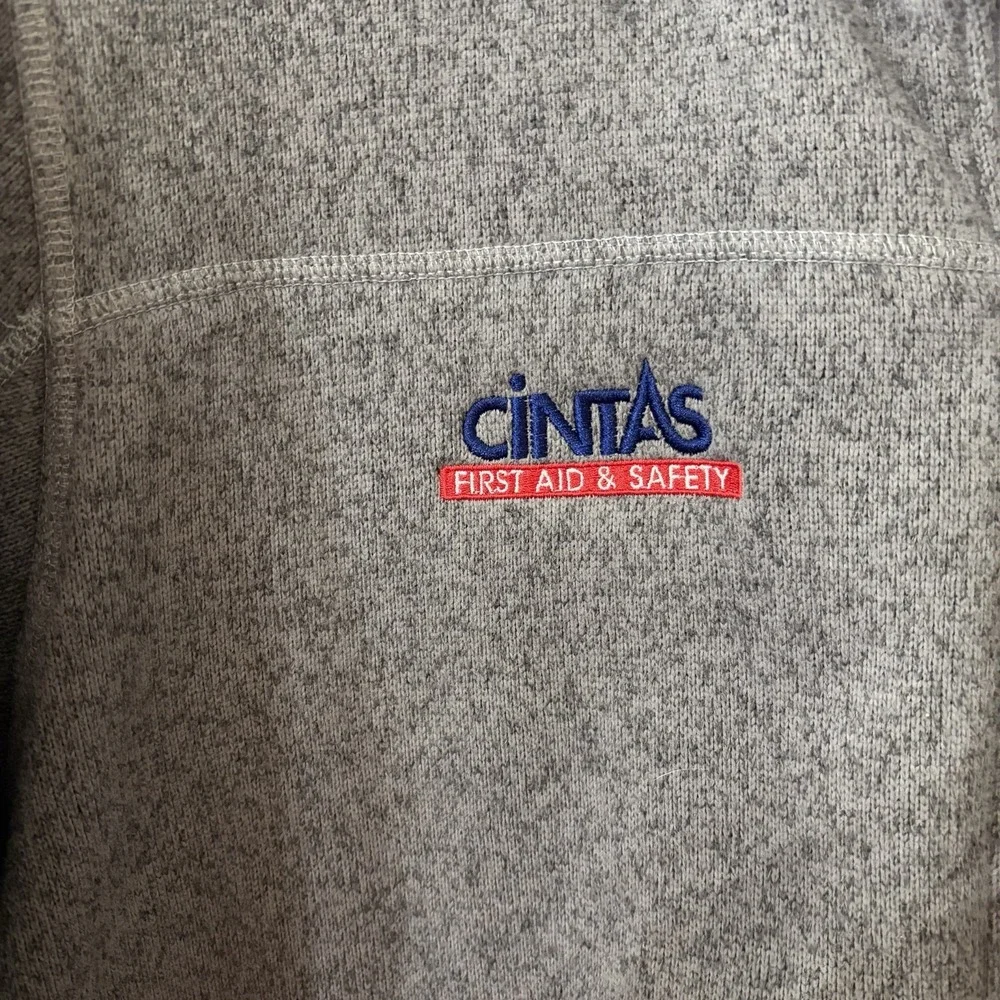 The North Face Heather Gray Full‎ Zip Fleece Lined Sweater Jacket Men's X Large